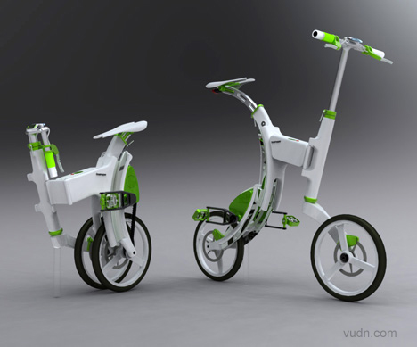 折叠电动自行车创意设计，便携城市通勤代步工具