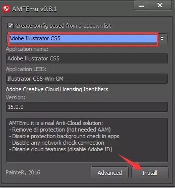 9.上面第一栏中选择Adobe illustrator CS5，点击Install.webp.jpg