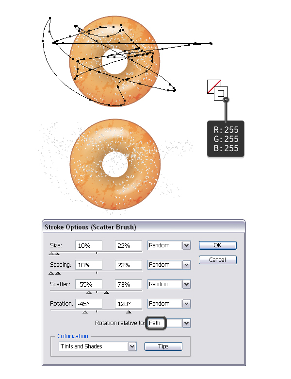 教你如何绘制美味诱人的甜甜圈的方法