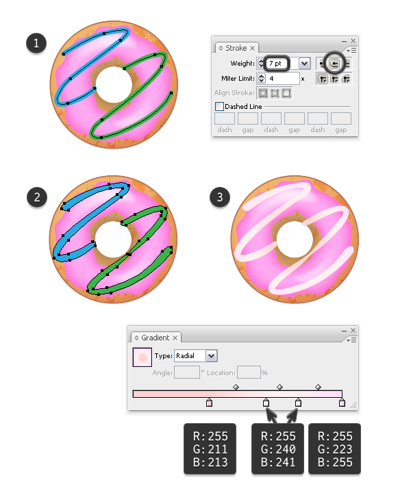 教你如何绘制美味诱人的甜甜圈的方法