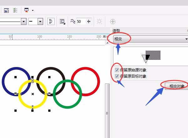 CDR绘制教程，CDR怎么设计奥运五环4~.jpg