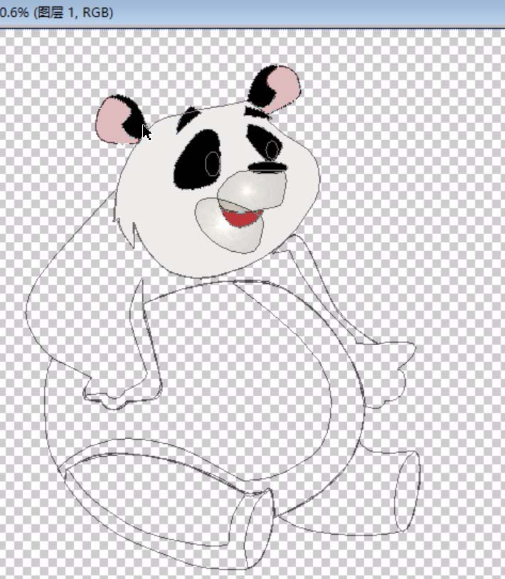 PS手绘教程，PS怎么手绘卡通熊猫4~.jpg