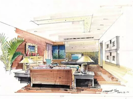 手绘室内效果图绘制应该要准备什么材料