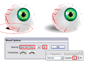外国AI设计图文教程，教你如何设计带血丝的恐怖眼球效果