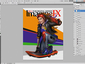 ​Photoshop国外插画设计教程，教你ps创建喷射滑板女孩插画