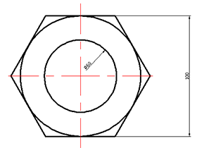 CAD多边形快捷键命令应用实例教程，教你如何画六角扳手机械零件效果图