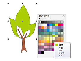 cdr绘图实例教程，教你CDR X7小树简笔画绘制方法