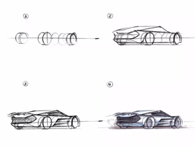 跑车手绘方法，轩尼诗F5超级跑车实战手绘教程